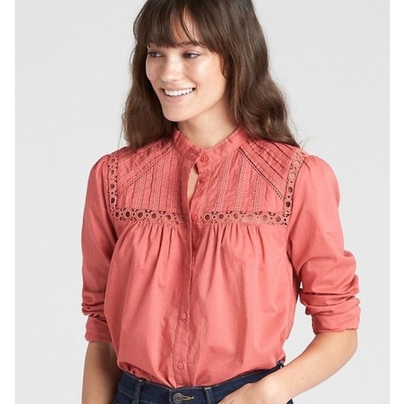 GAP Coral Lace Blouse - Picture 1 of 9